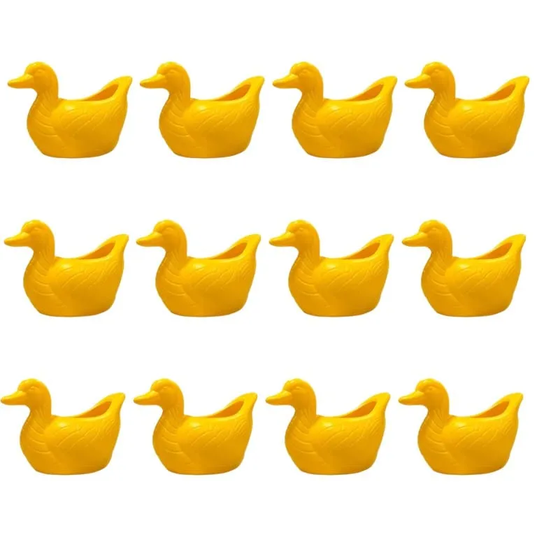 Set of 12 - 6.5 X 5.5 Inch Yellow Premium Duck Plastic Pot