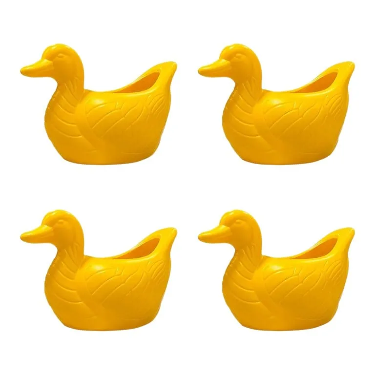 Set of 4 - 6.5 X 5.5 Inch Yellow Premium Duck Plastic Pot