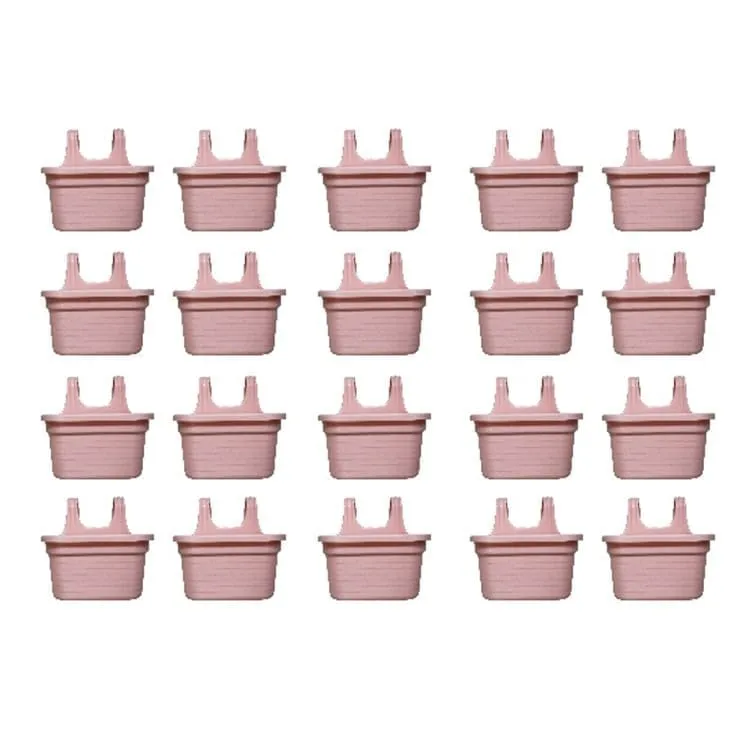 Set of 20 - 14 X 10 Inch Pink Marble Double Hook Hanging Plastic Pot