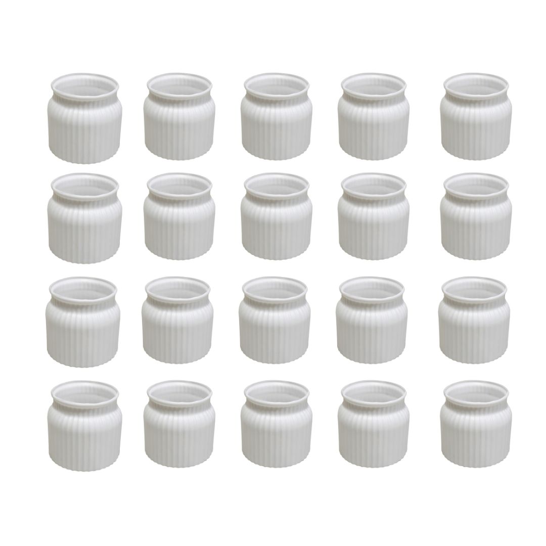 Set of 20 - 4 Inch White Marshmallow Hug Elvo Plastic Vase