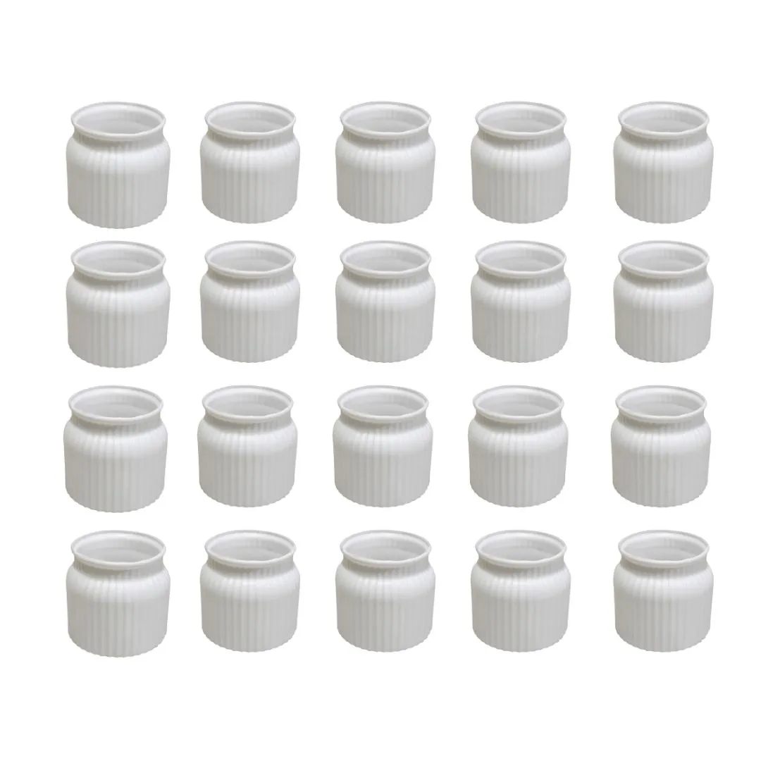 Set of 20 - 4 Inch White Marshmallow Hug Elvo Plastic Vase