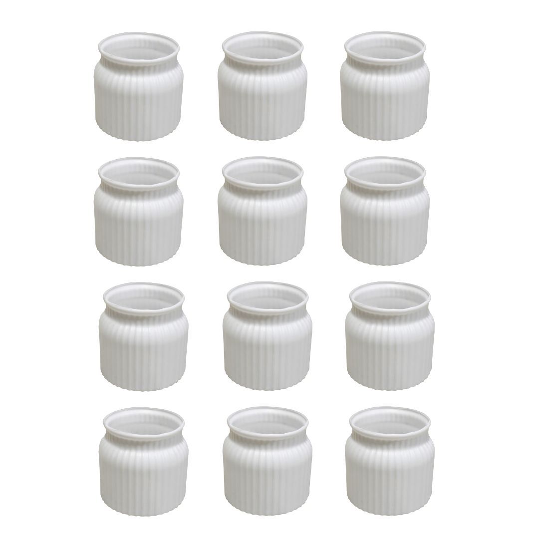 Set of 12 - 4 Inch White Marshmallow Hug Elvo Plastic Vase