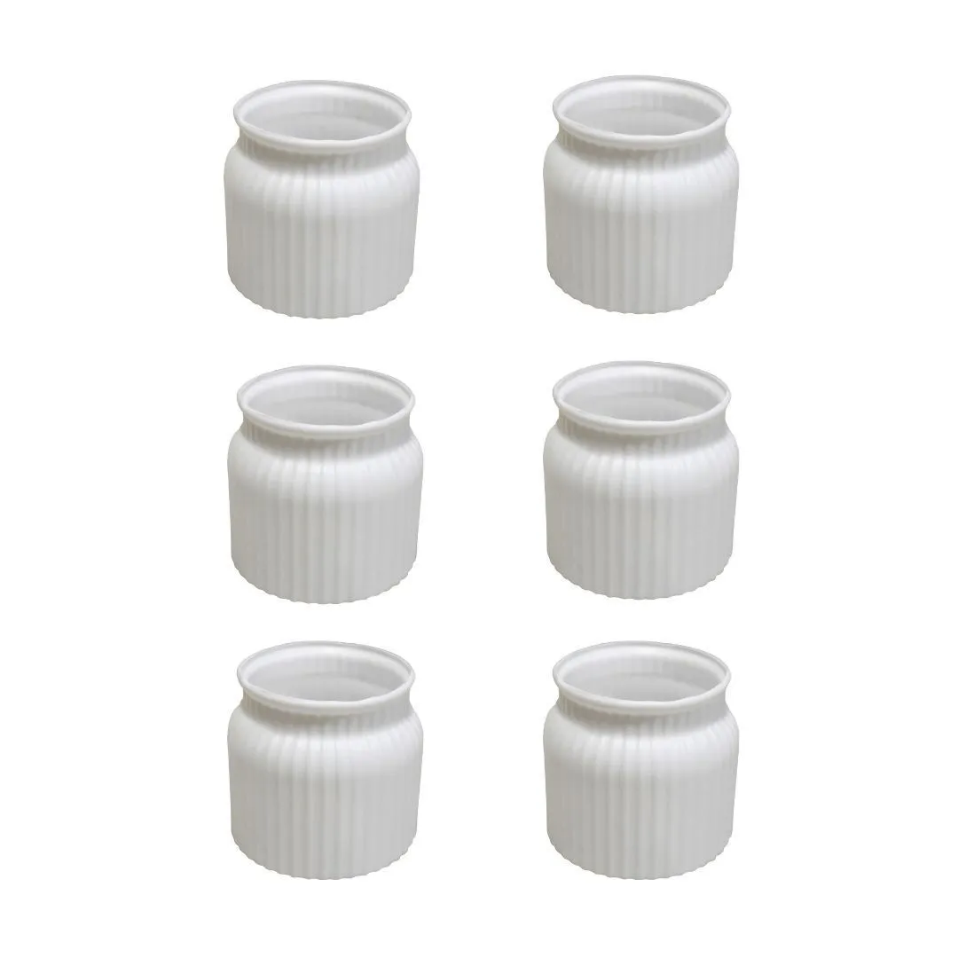 Set of 6 - 4 Inch White Marshmallow Hug Elvo Plastic Vase