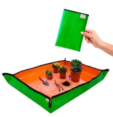 24x24 Inch Gardening Mat for Indoor Plant Care, Waterproof and Foldable PE Garden Mat for Watering Grassland Balcony - 1 Pcs