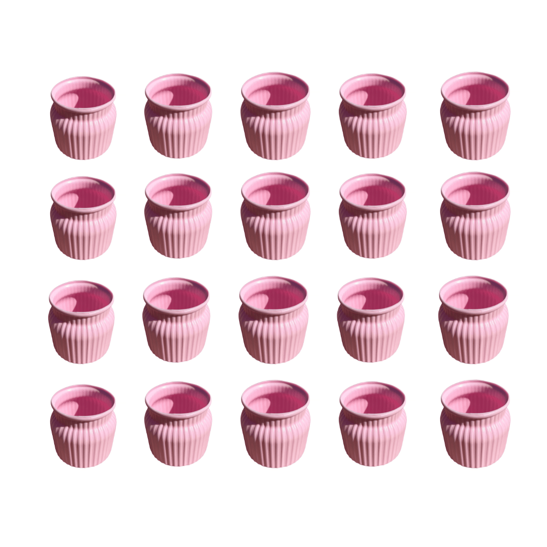 Set of 20 - 4 Inch Pink Bubblegum Bliss Elvo Plastic Vase