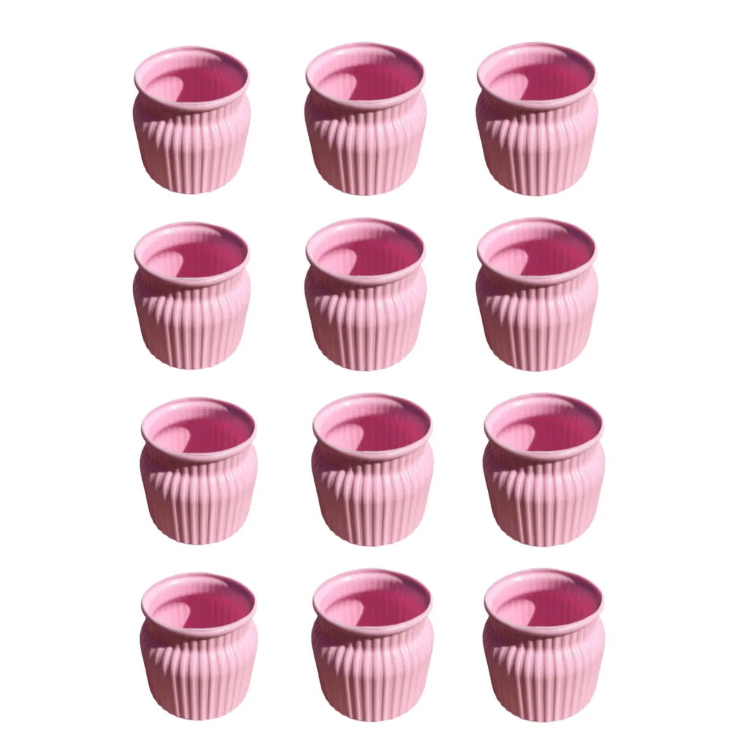 Set of 12 - 4 Inch Pink Bubblegum Bliss Elvo Plastic Vase