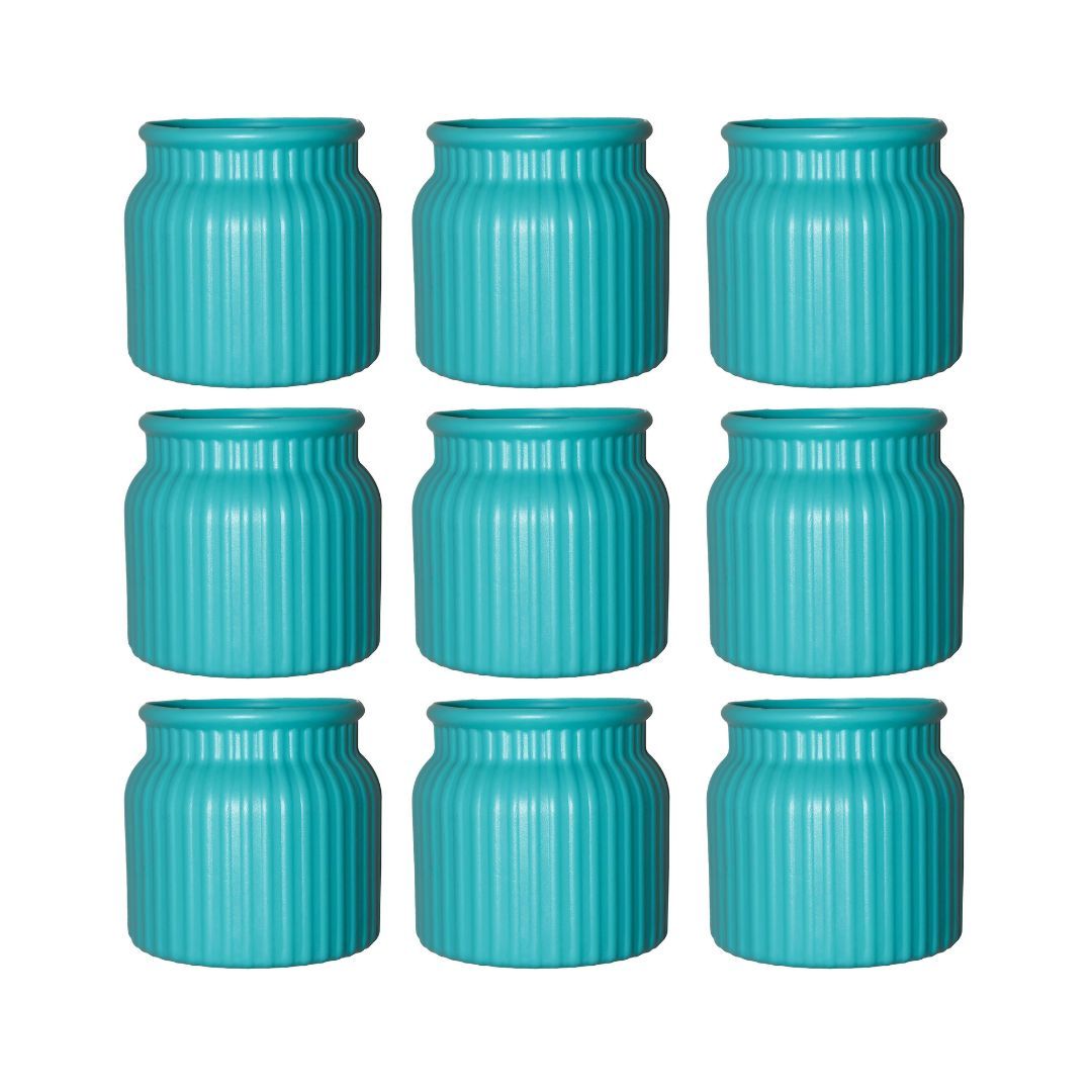 Set of 9 - 4 Inch English Cloudy Charm Elvo Plastic Vase