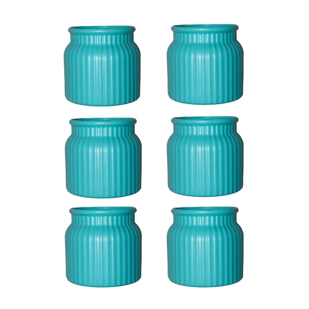 Set of 6 - 4 Inch English Cloudy Charm Elvo Plastic Vase