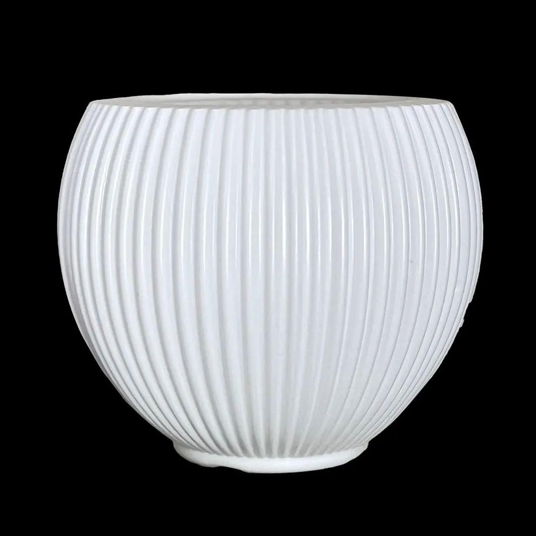 5 Inch White Matt Sylvan Plastic Pot