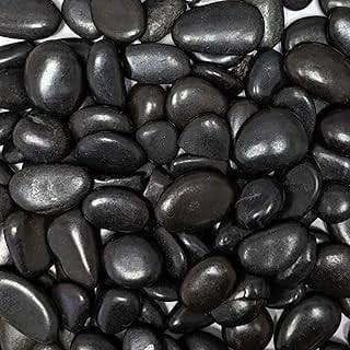 Decorative Black Pebbles - 1 Kg - Sleek stones for modern garden look