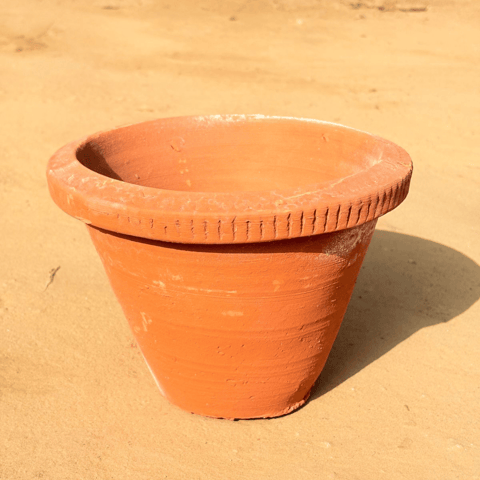 12 Inch Mrittika Terracotta Clay Pot - Handcrafted, Eco-Friendly Planter for Indoor & Outdoor Use