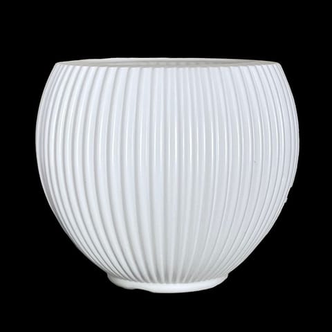 5 Inch White Matt Sylvan Plastic Pot