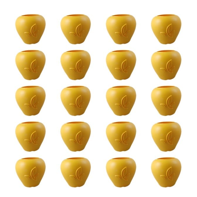 Set of 20 - 9 Inch Yellow Premium Apple Leaf Plastic Pot