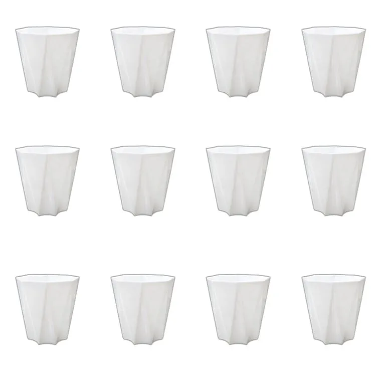 Set of 12 - 4 Inch White Premium Diamanti Plastic Pot