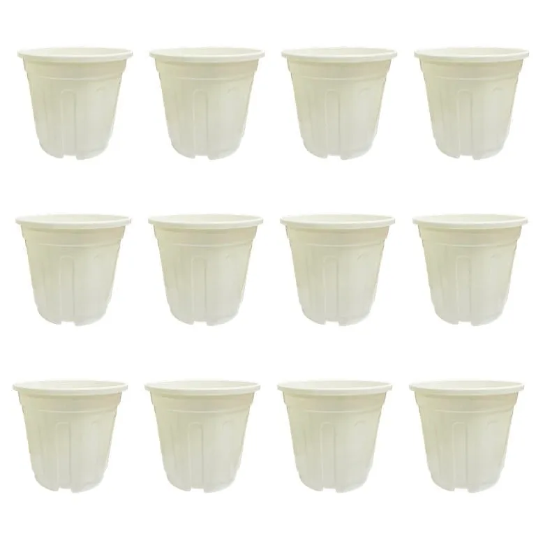Set of 12 - 6 Inch White Super Nursery Pot