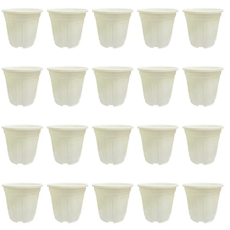 Set of 20 - 6 Inch White Super Nursery Pot