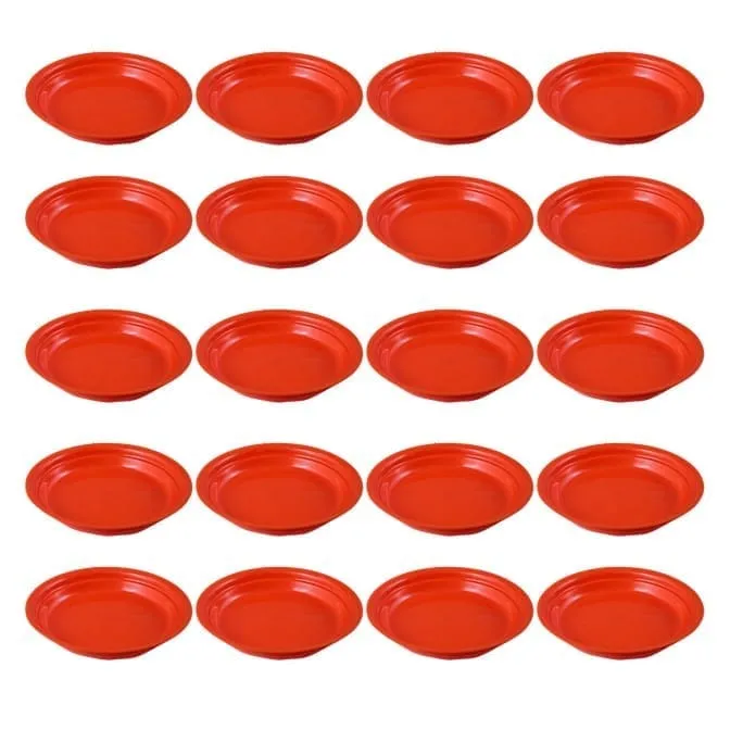 Set of 20 - 5 Inch Terracotta Red Premium Round Trays - To keep under the Pots