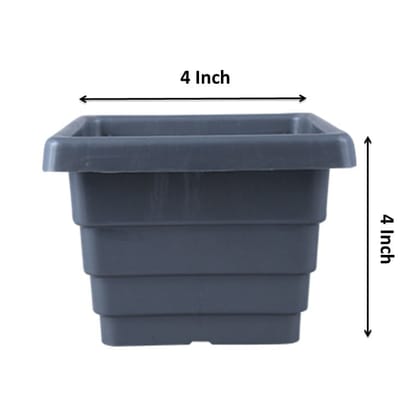 4 Inch Grey Premium Orchid Square Plastic Pot