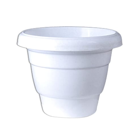 8 Inch White Classy Plastic Pot