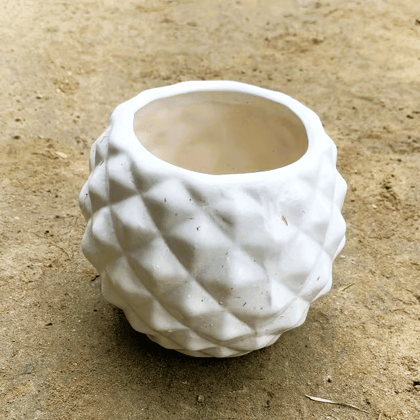 4*5 Inch White Diamond Designer Ceramic Pot any color