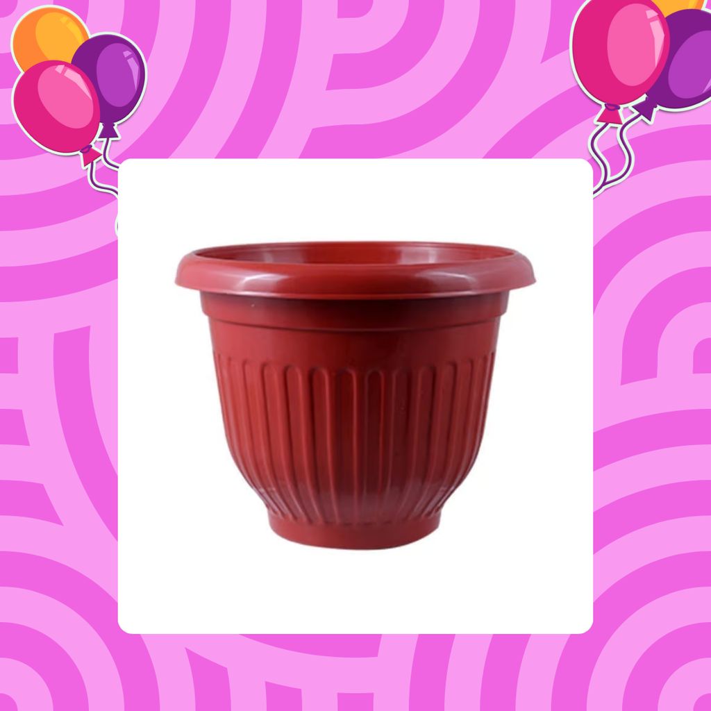 Free Gift - 8 Inch Terracotta Red Olive Plastic Pot - Flash Sale