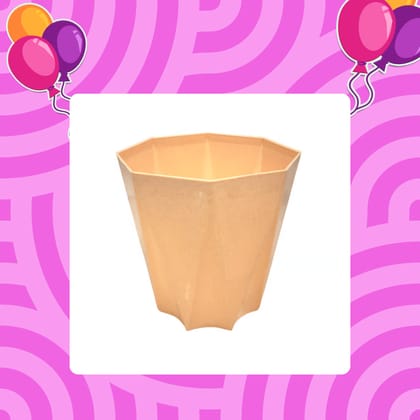 Free Gift - 4 Inch Beige Marble Premium Diamanti Plastic Pot - Flash Sale