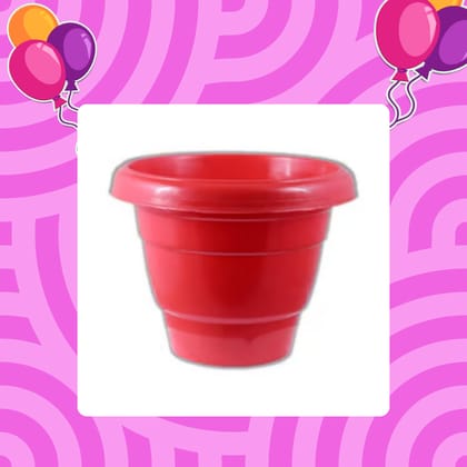 Free Gift - 8 Inch Terracotta Red Classy Plastic Pot - Flash Sale