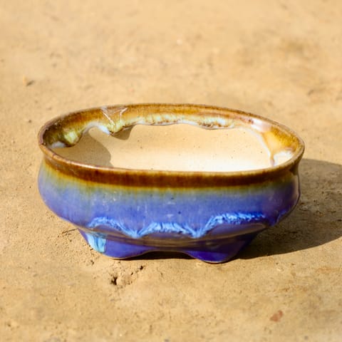 6 X 8 Inch Oval Ceramic Bonsai Tray