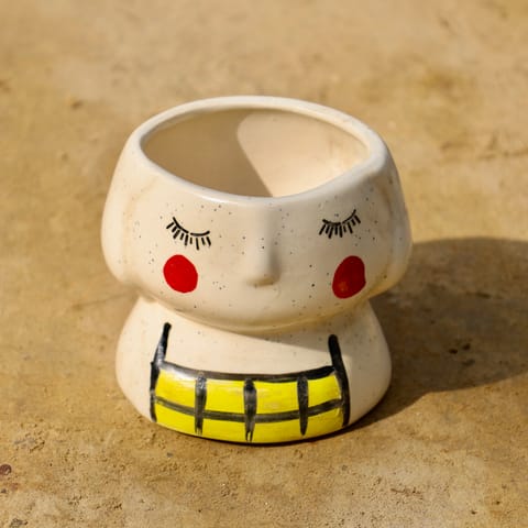 4 Inch Cute Zen Doll Ceramic Pot (Any Colour)