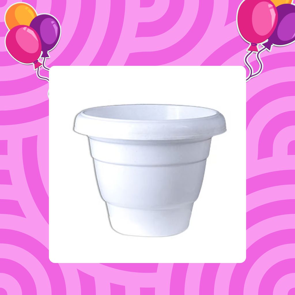 Free Gift - 8 Inch White Classy Plastic Pot - Flash Sale Free Gift - 8 Inch White Classy Plastic Pot - Flash Sale