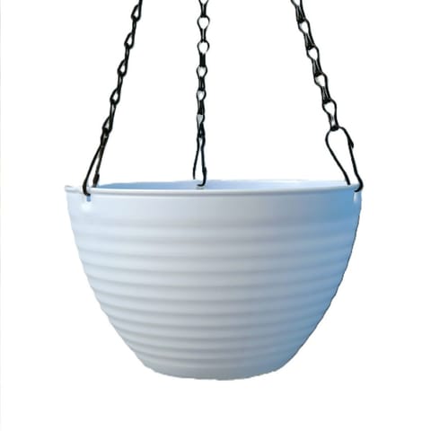 7 Inch Cloudy White Premium Zylo Hanging Plastic Basket