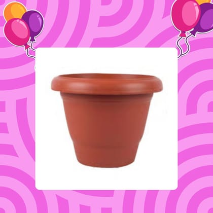 Free Gift - 10 Inch Terracotta Red Classy Plastic Pot - Flash Sale