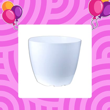Free Gift - 4 Inch White Premium Orchid Round Plastic Pot - Flash Sale