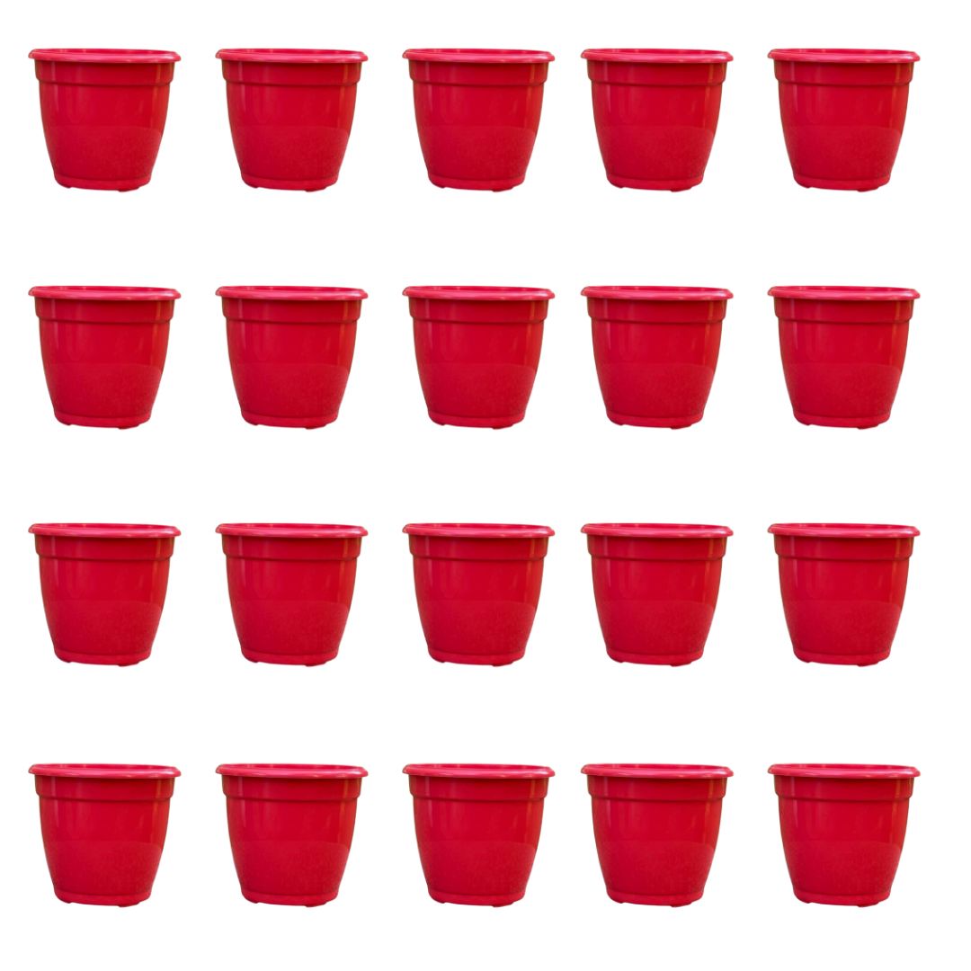 Set of 20 - 3 Inch Ruby Red Elora Premium Plastic Planter