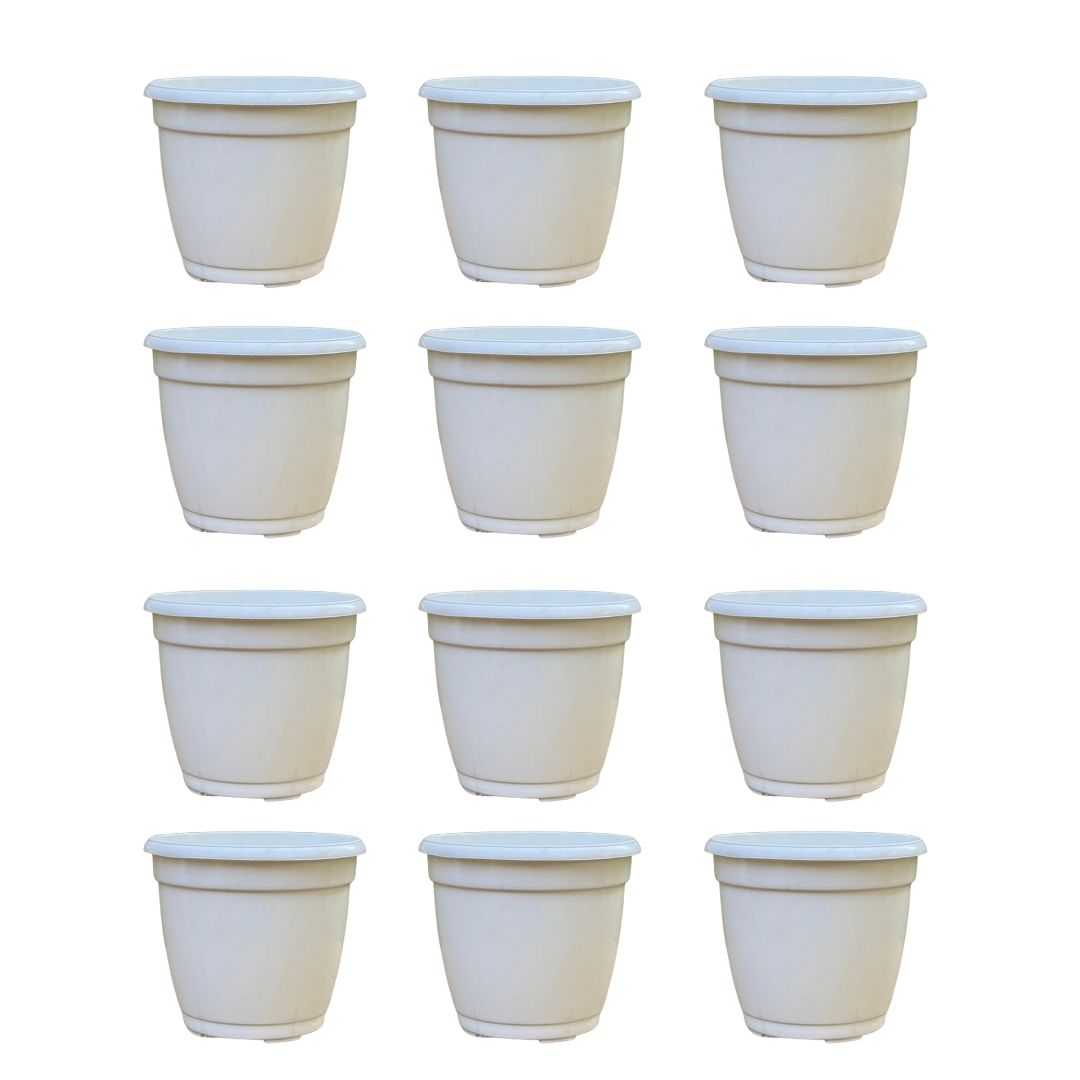Set of 12 - 3 Inch Cloudy White Elora Premium Plastic Planter