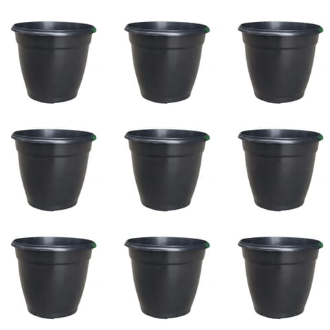 Set of 9 - 3 Inch Ruby Black Elora Premium Plastic Planter