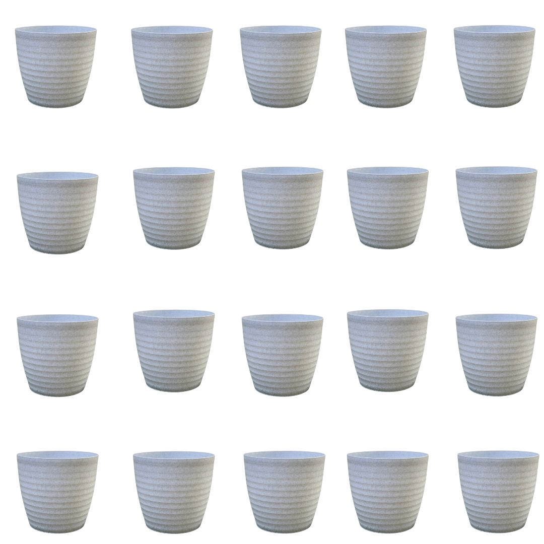 Set of 20 - 7 Inch Grey Avora Premium Plastic Planter