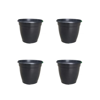 Buy Set of 4 - 5 Inch Cloudy Black Elora Premium Plastic Planter Online | Urvann.com