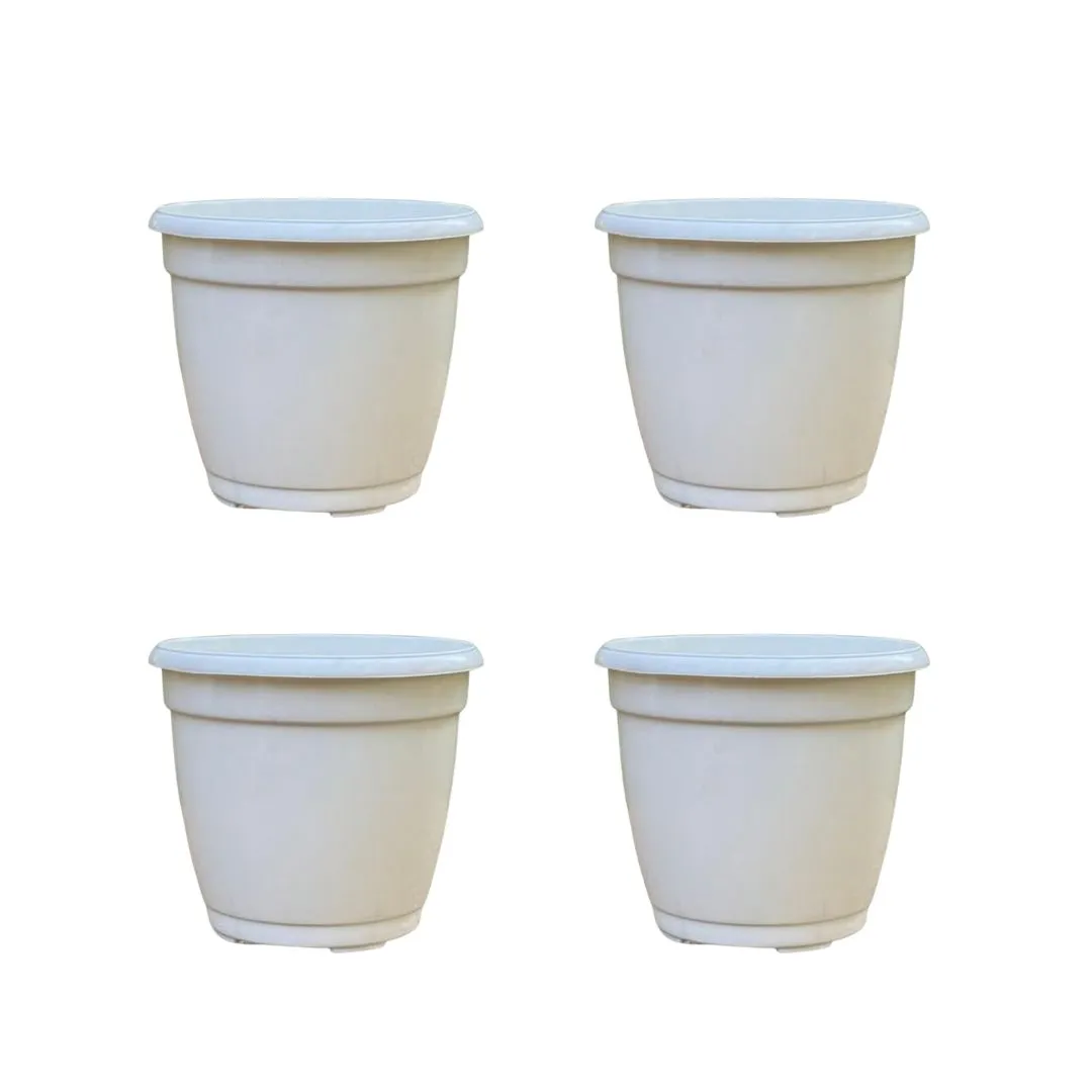Set of 4 - 3 Inch Cloudy White Elora Premium Plastic Planter