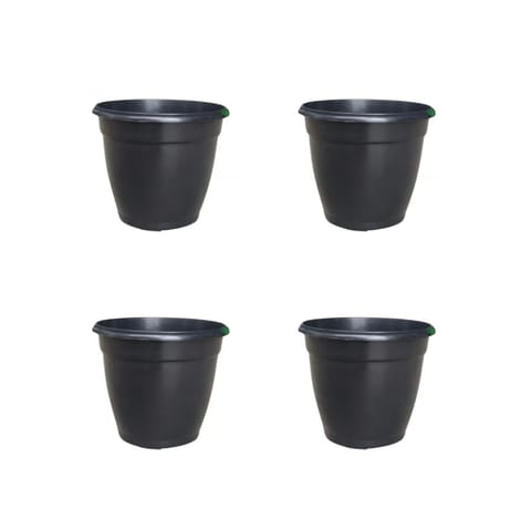 Set of 4 - 3 Inch Ruby Black Elora Premium Plastic Planter