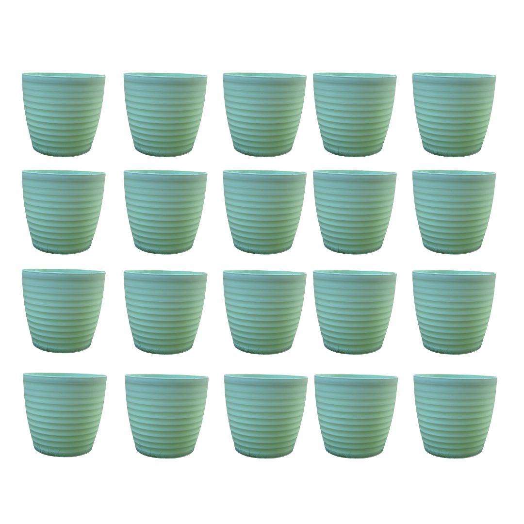 Set of 20 - 6 Inch Pastel Green Avora Premium Plastic Planter