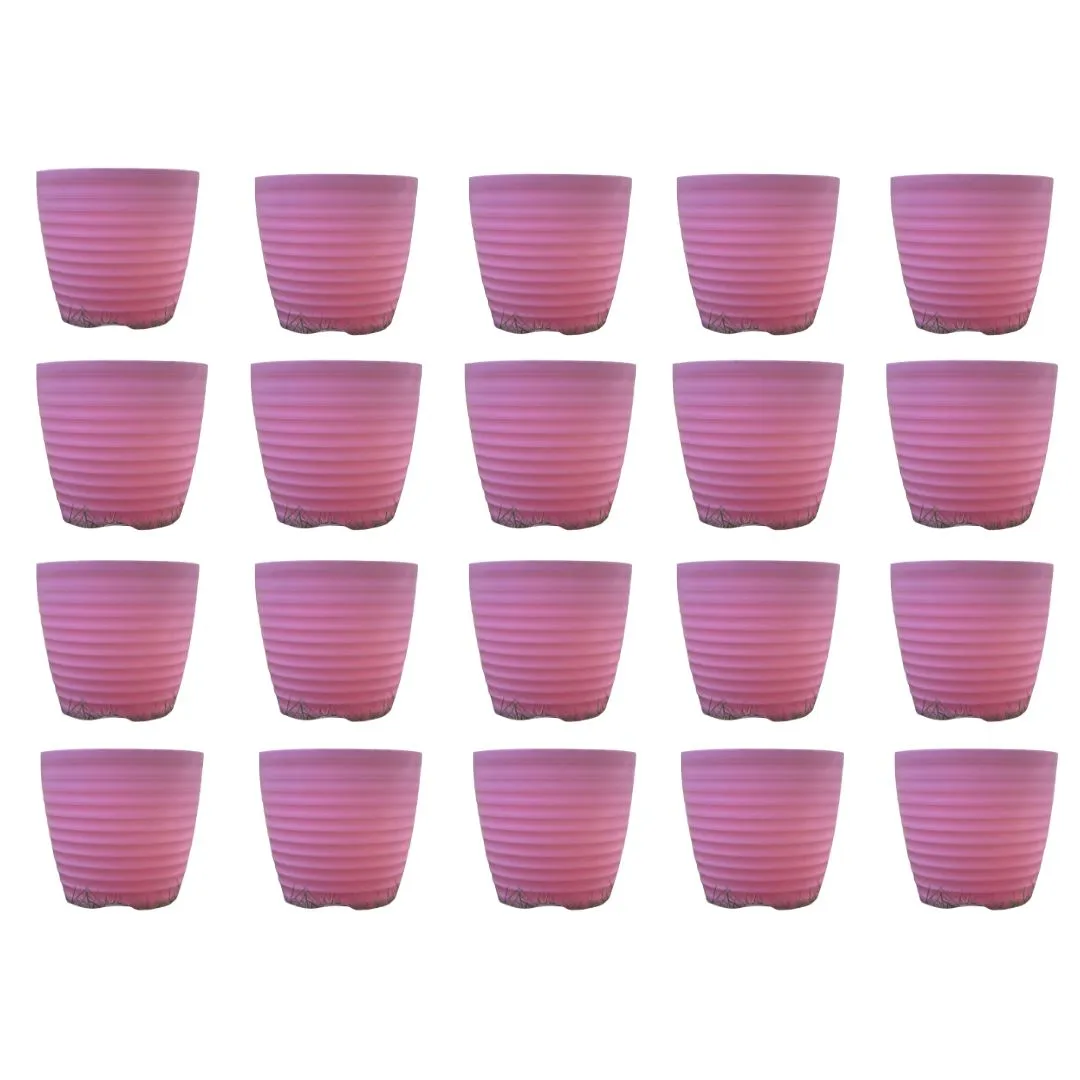 Set of 20 - 5 Inch Candy-Blush Pink Avora Premium Plastic Planter
