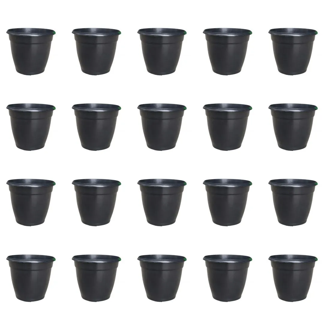 Set of 20 - 5 Inch Cloudy Black Elora Premium Plastic Planter