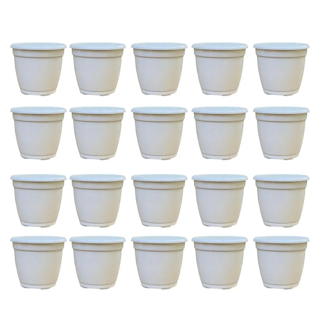 Set of 20 - 3 Inch Cloudy White Elora Premium Plastic Planter