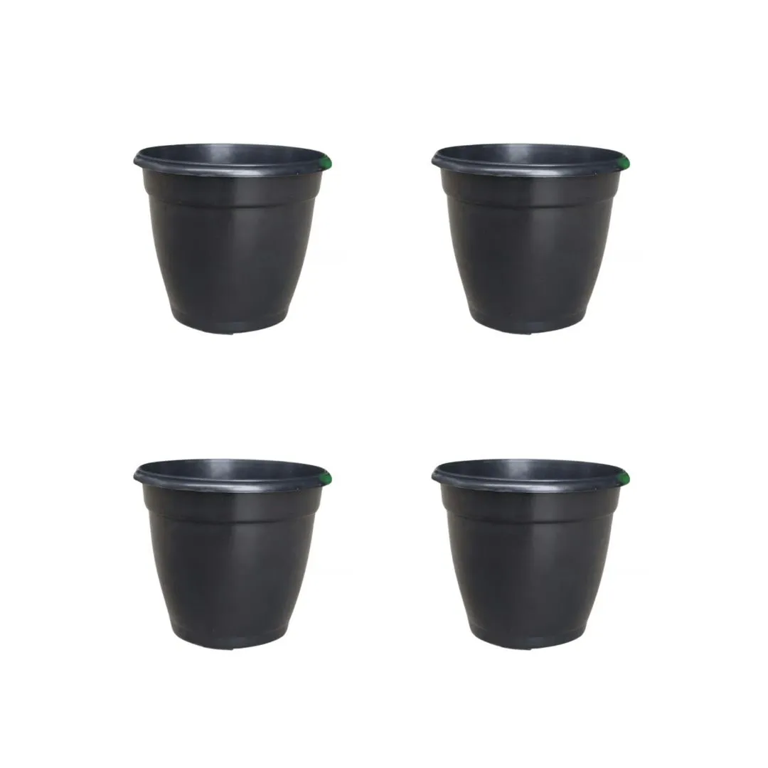 Set of 4 - 3 Inch Ruby Black Elora Premium Plastic Planter