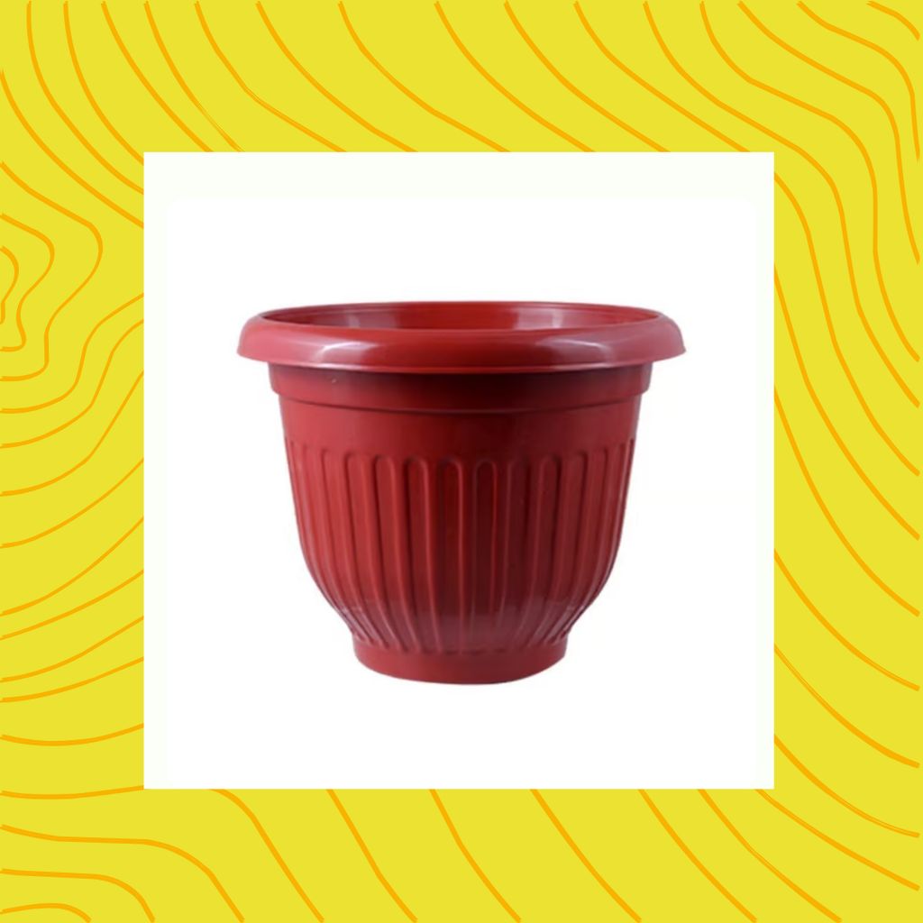 Free Gift - 8 Inch Terracotta Red Olive Plastic Pot - Flash Sale