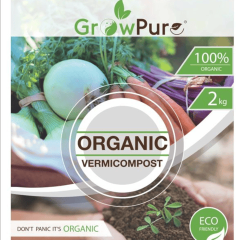 Grow Pure Organic Vermicompost for plants growth - 2 KG