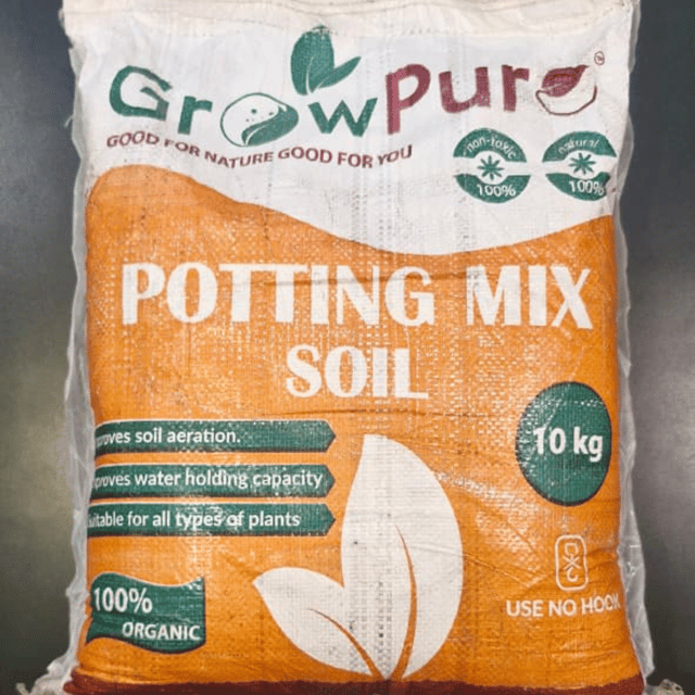 Grow Pure Soil Potting Mix with required plant minerals - 10 KG