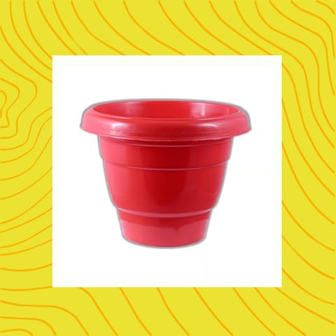 Free Gift - 8 Inch Terracotta Red Classy Plastic Pot - Flash Sale