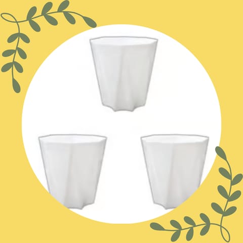 Free Gift - Set of 3 - 4 Inch White Premium Diamanti Plastic Pot Flash Sale